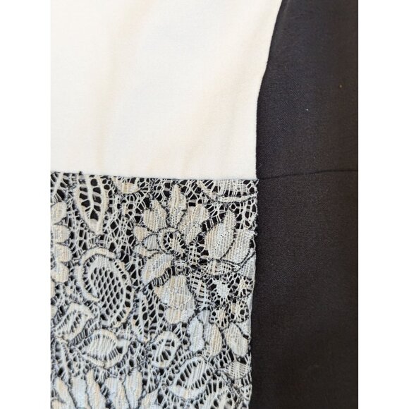 Calvin Klein Womens Sleeveless Colorblock Lace Panel Sheath Dress Size 6 Black & - Picture 6 of 7